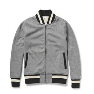 Todd Snyder + Champion Gray Black Varsity Bomber Zip Sports Jacket M Streetwear